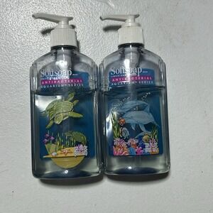 Set Of 2 SoftSoap AQUARIUM SERIES Turtle Dolphin Hand Dispenser Vintage‎ 7.5oz